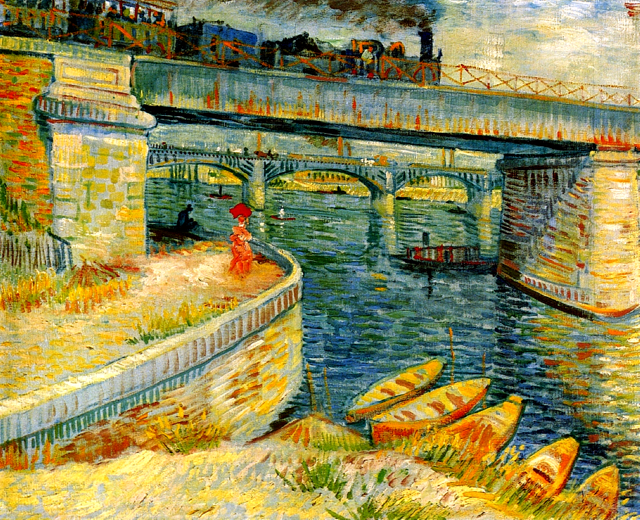 Картина Ван Гога Мост над Сеной в Аньер 1887
